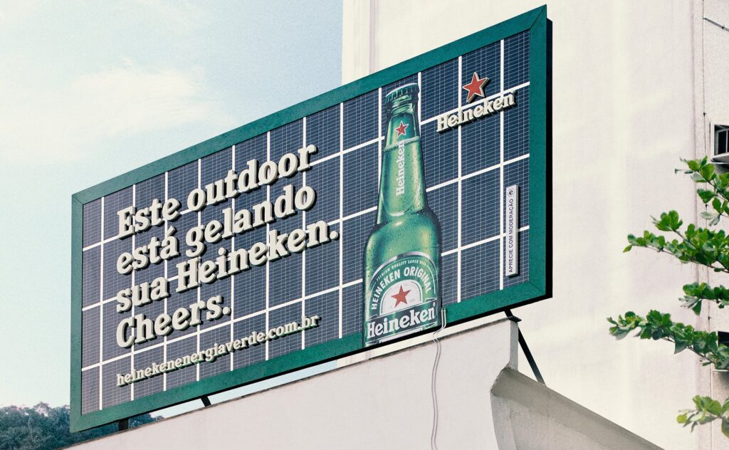 Heineken Ad Campaign with Solar Powered Billboard - Environmental Ad Campaigns - Environmental Advertising